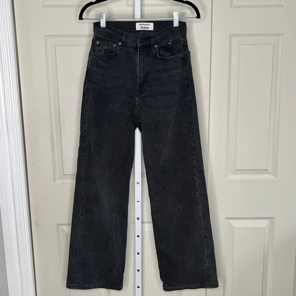 Reformation Gray Wide Leg, High Rise Jeans Size 24 A31 - Picture 2 of 12
